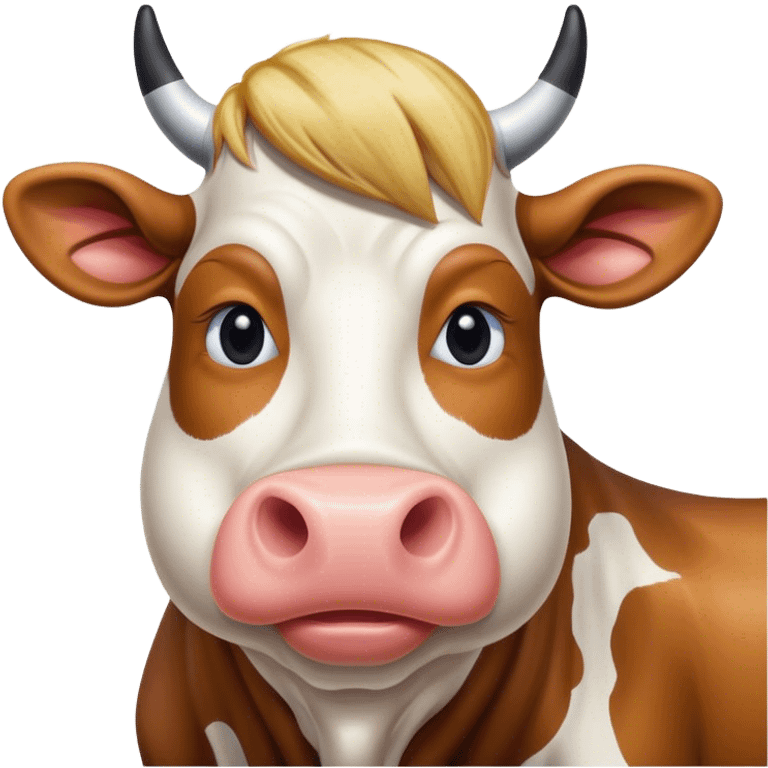 Donald trump head on a cow body  emoji