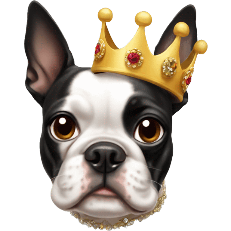 Boston terrier wearing crown  emoji