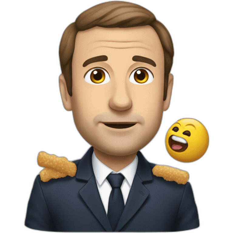 Macron qui mange un chien emoji