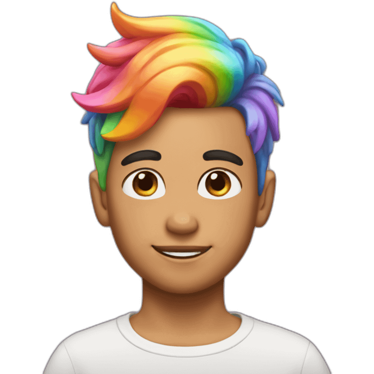 gay boy with rainbow hair on a unicorn emoji