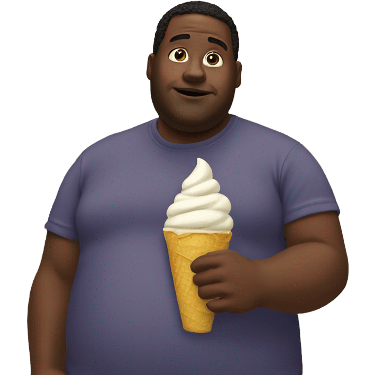 .fat black guy withicecream emoji