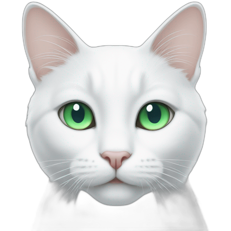 White cat has green and blue eyes emoji