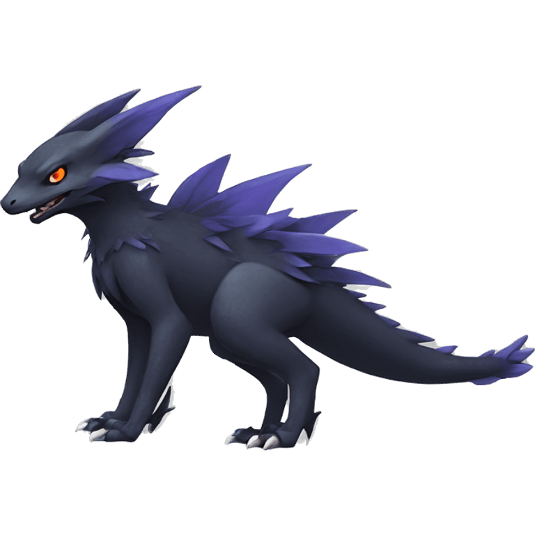 cool edgy colorful Dark-type nargacuga Pokémon full body emoji