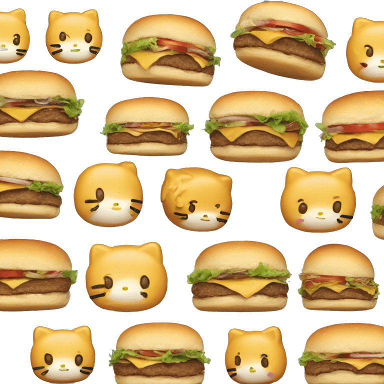 hello kitty hamburger emoji