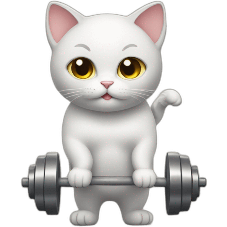 cat weight lifting emoji