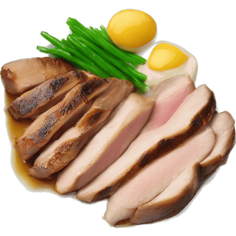 Plate of duck breast meal emoji