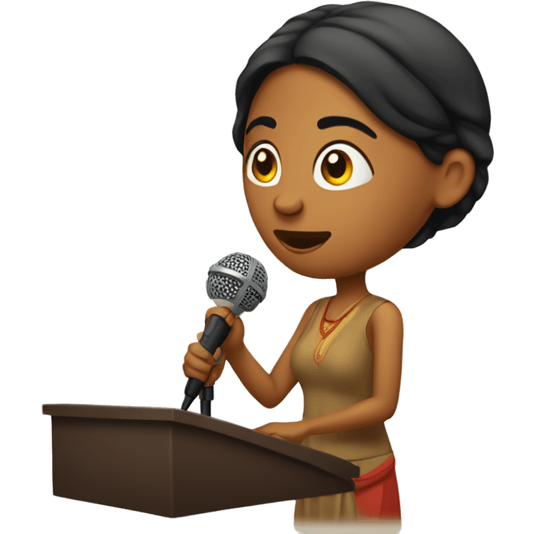 Indian woman speaking into a microphone emoji