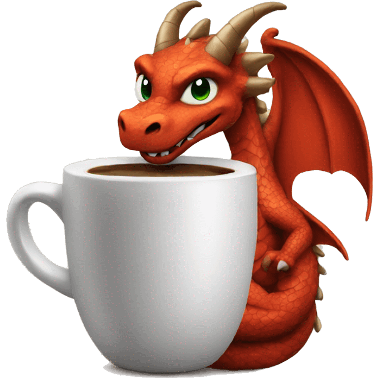 dragon with coffee emoji