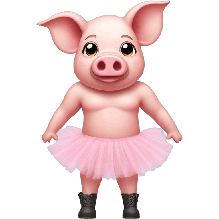 Pig with a tutu and boots on emoji