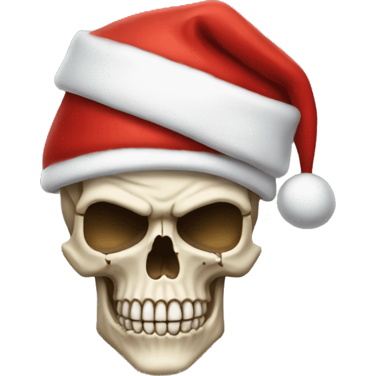 skull wearing a santa hat emoji