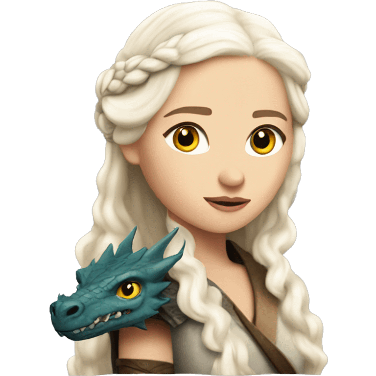 Daenerys Targaryen from game of thrones with a dragon emoji