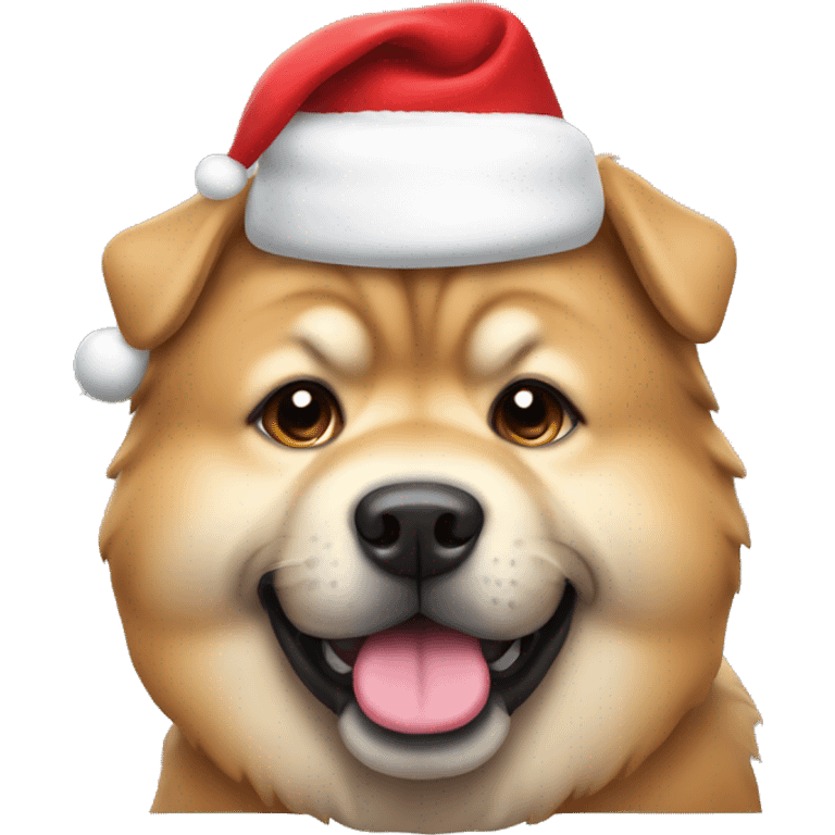 chow dog with santa hat emoji