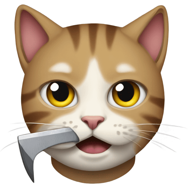 A cat with a knife emoji