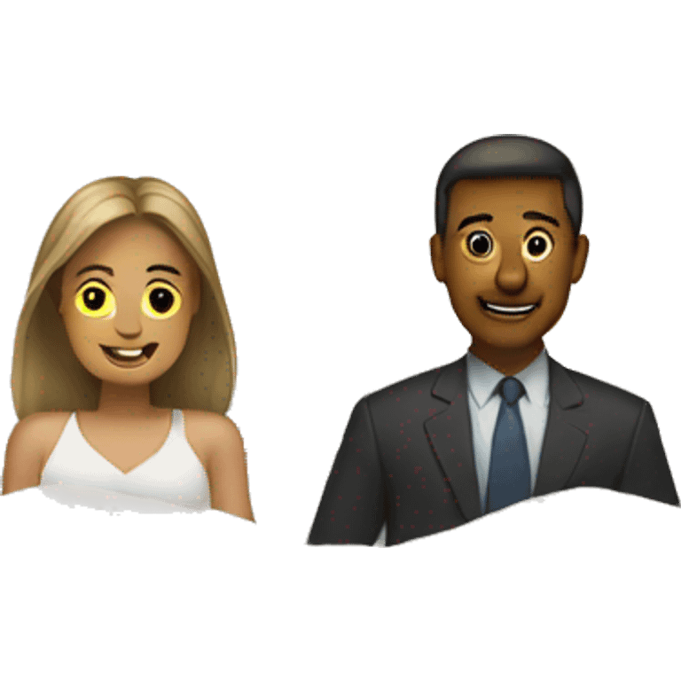 Man and women hovering over bed emoji