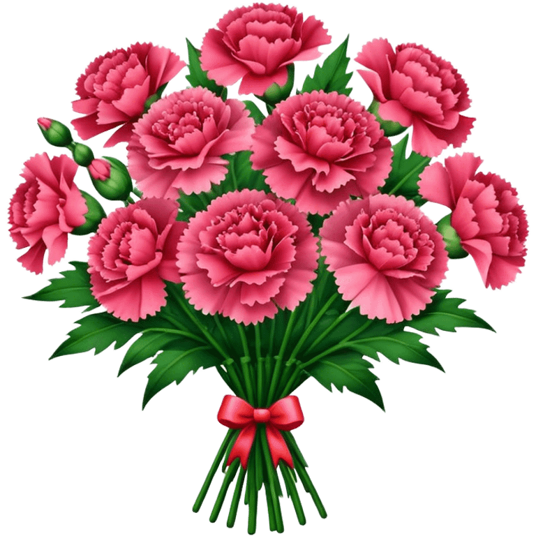 carnations big bouquet, leaf emoji