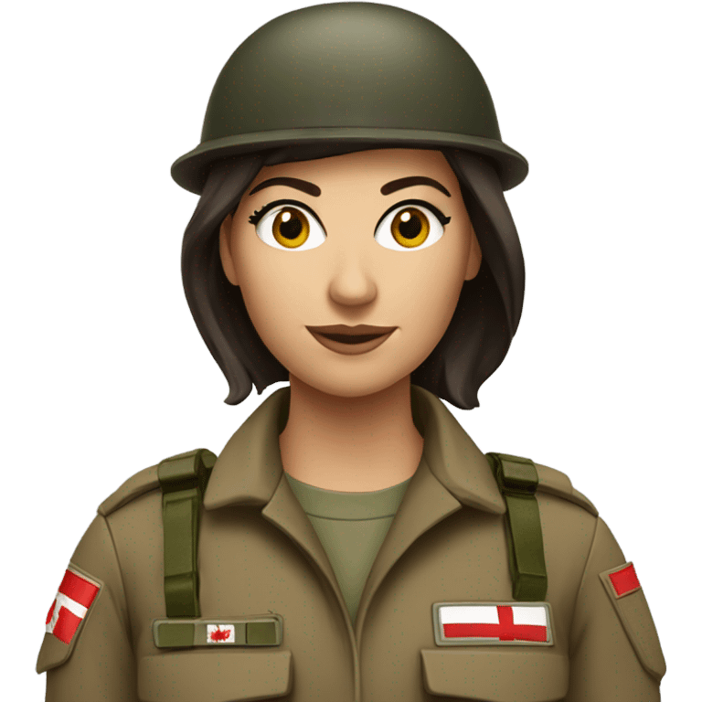 Female brunette  Canadian soldier  emoji