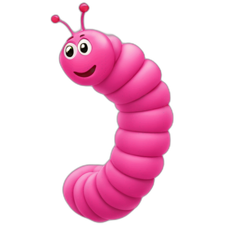 pink worm with hearts floating around the head emoji