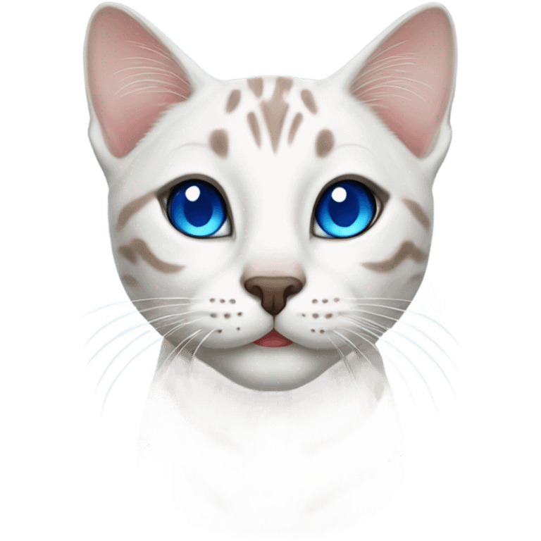 white bengal cat with blue eyes  emoji