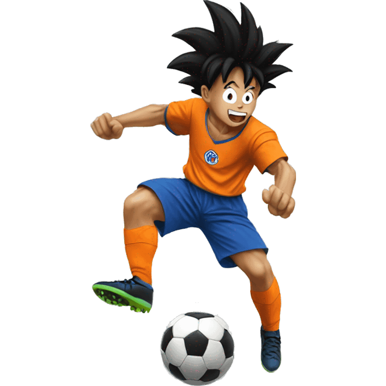 Goku playing soccer emoji