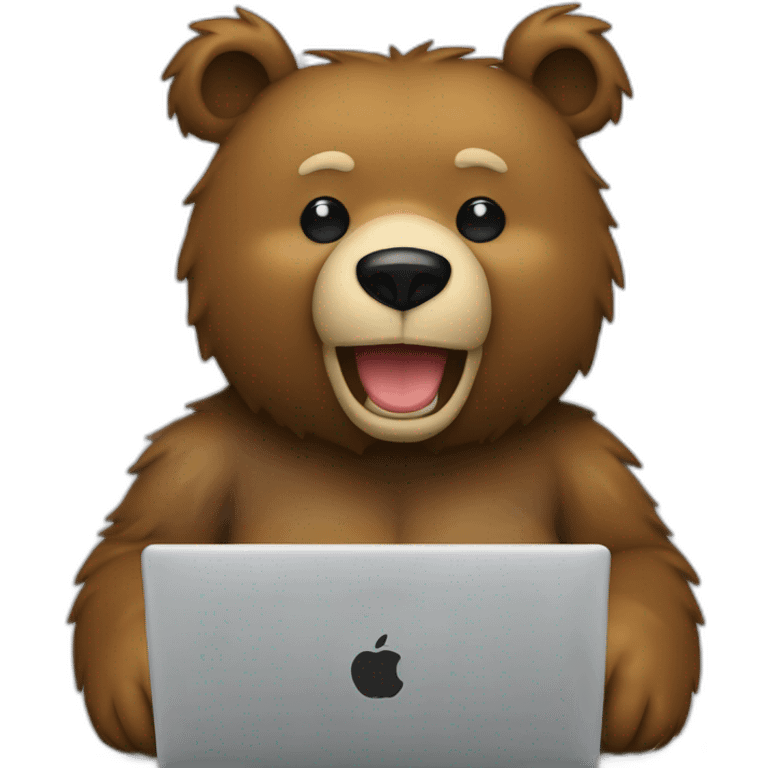 bear chain in screen of laptop emoji