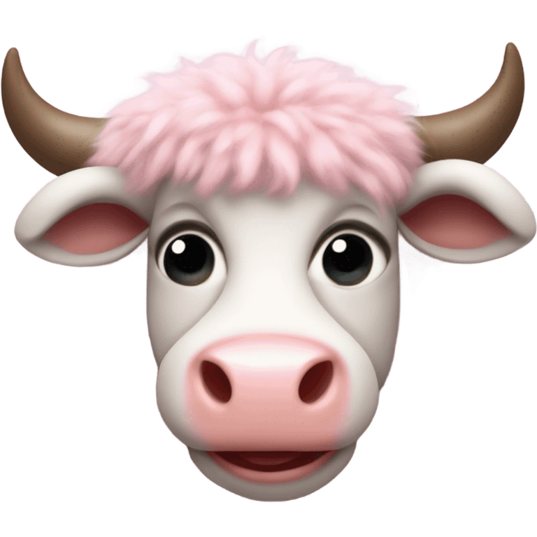 Pink fluffy cow emoji