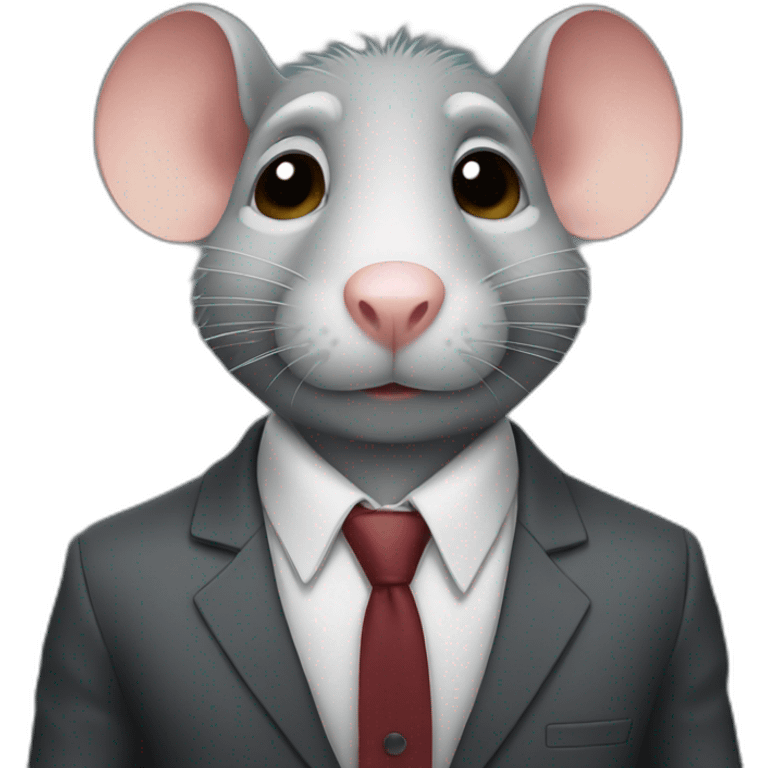 sad working rat with a suit emoji