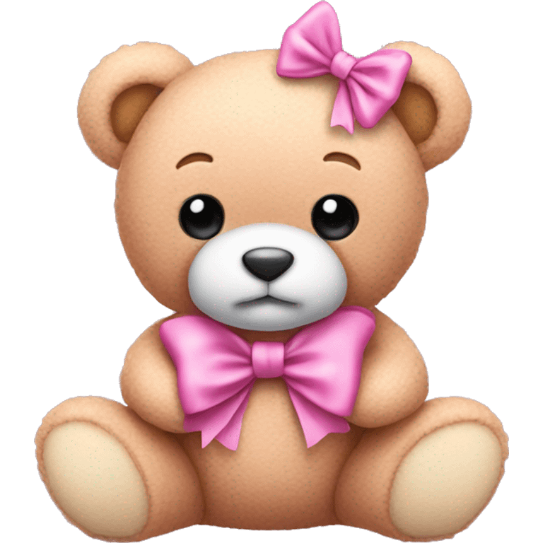 pink bow teddy bear solo emoji