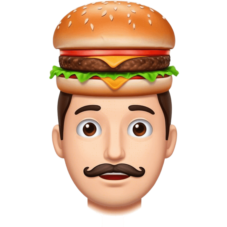 Smelly burger on mans head emoji