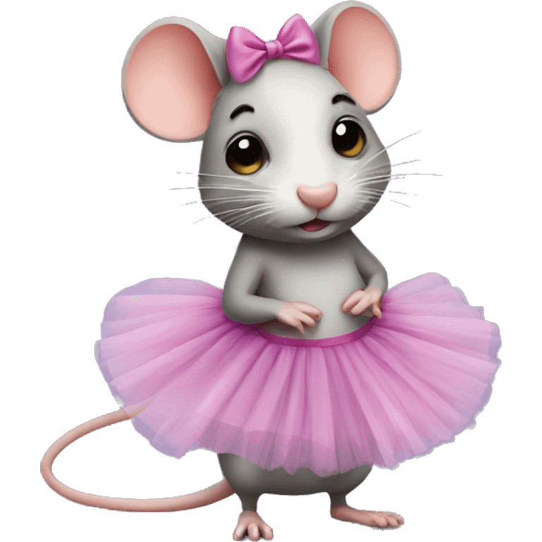 rat with a tutu and bow emoji