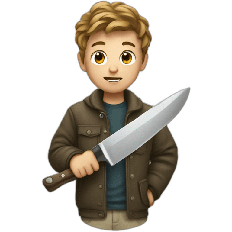 a boy with a knife emoji