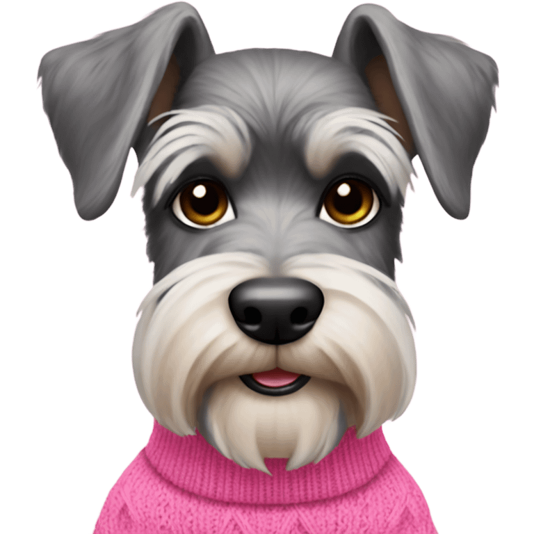 Schnauzer in pink sweater emoji