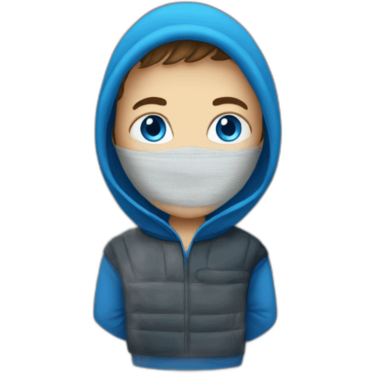 Blue eyes boy with a balaclava emoji