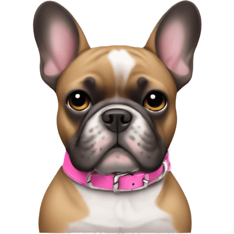 French bulldog pink collar  emoji