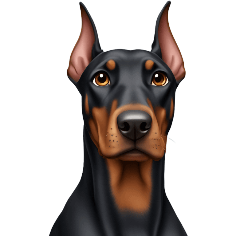 Doberman without cropped ears  emoji