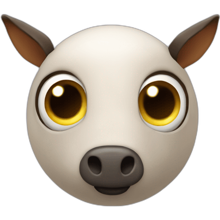 3d sphere with a cartoon Mule skin texture with big childish eyes emoji