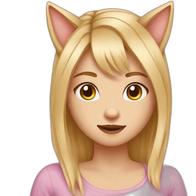 Girl in cat emoji