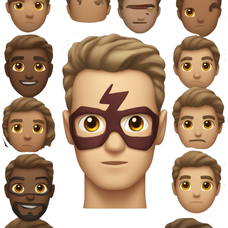 the flash, but receding hairline and stubble emoji