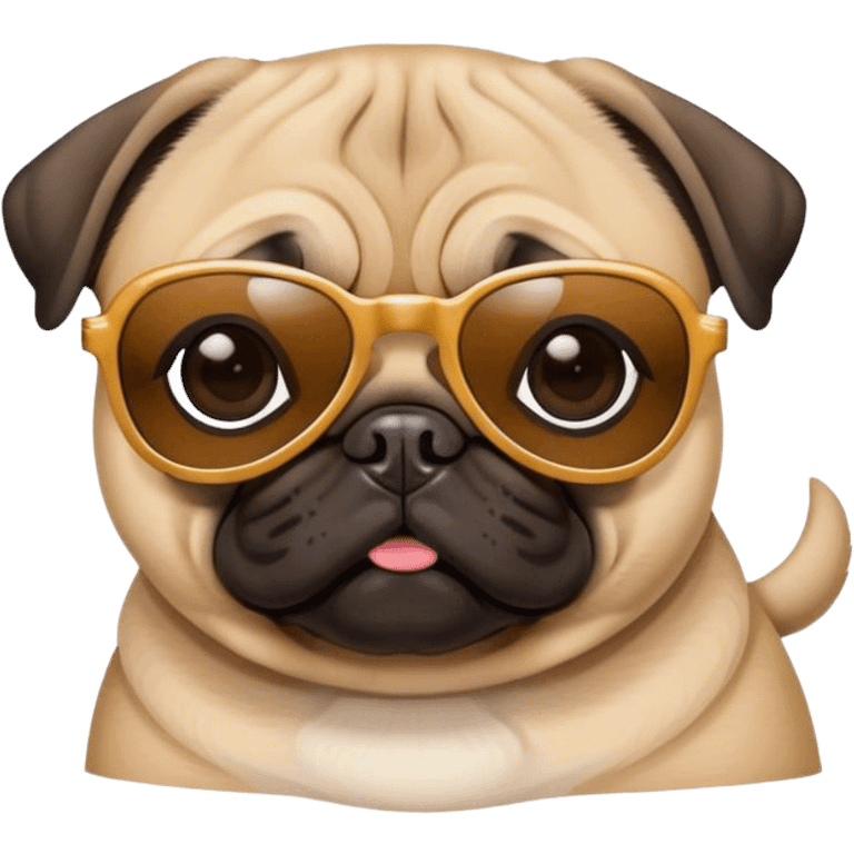 Dog race pug with sunglasses emoji