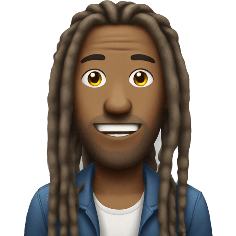 men in a car with dreads hanging out the door  emoji