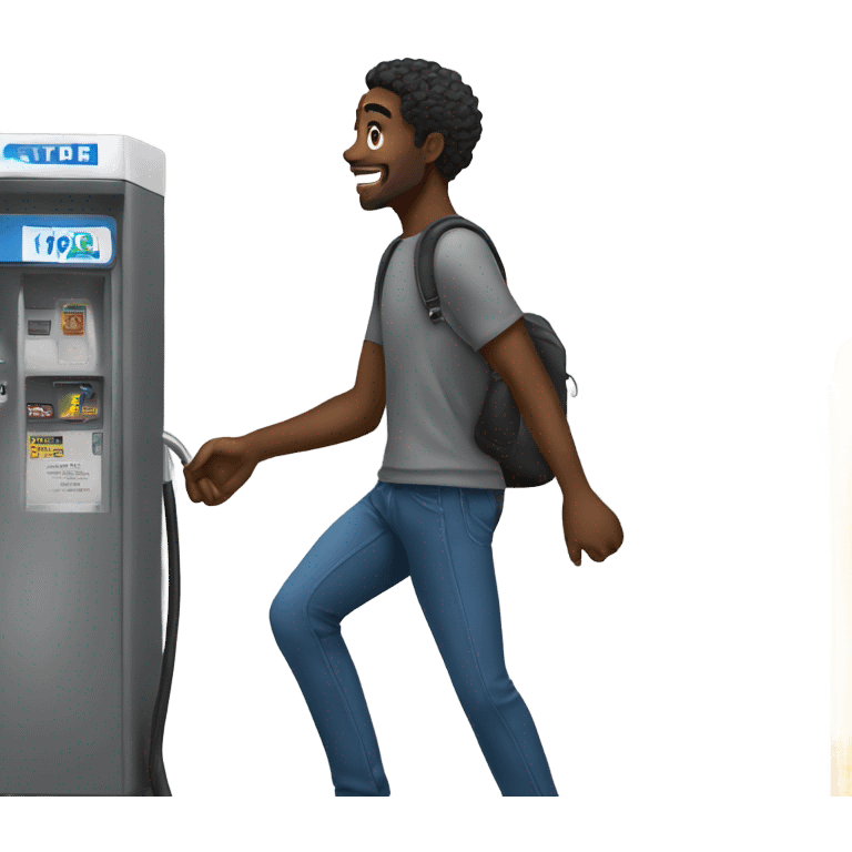 black man walking into gas station emoji