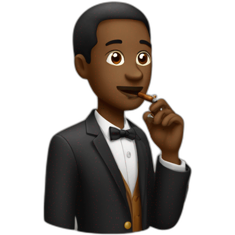 Black man smoking cigar emoji