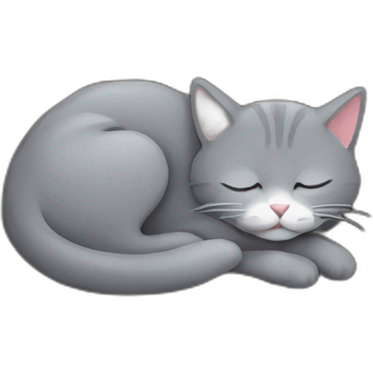 Grey cat sleeping in the mud emoji