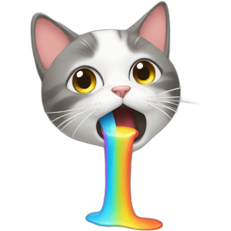 Cat-vomiting-a-rainbow emoji