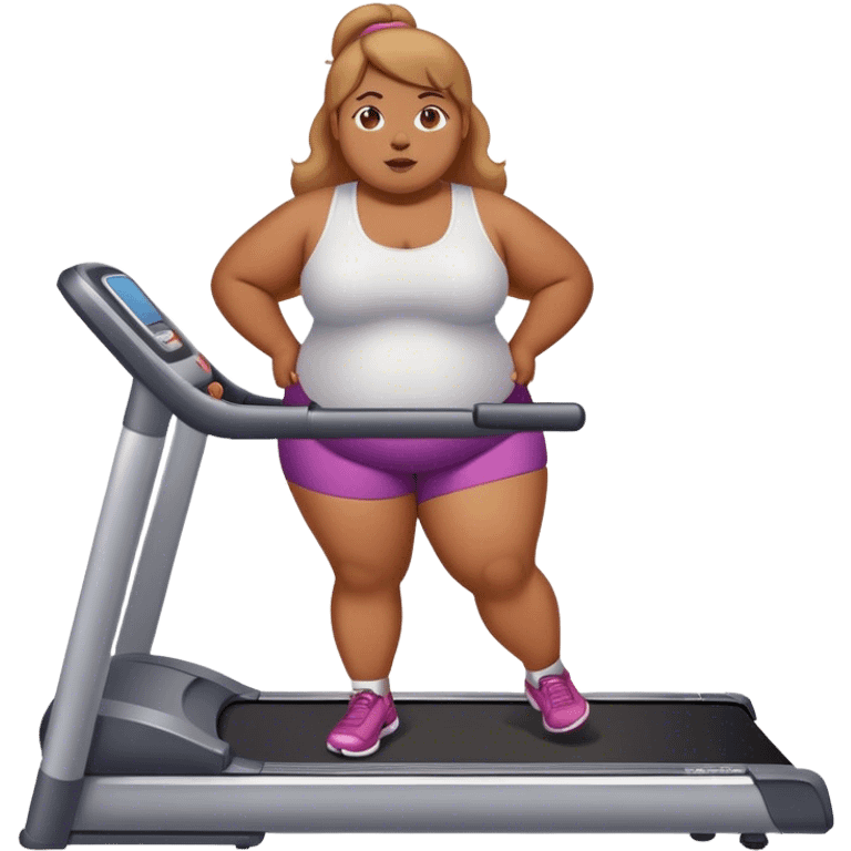 fat girl on the treadmill  emoji