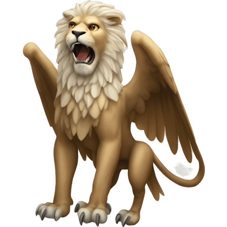 a legendary creature with the body, tail, and back legs of a lion, the head and wings of an eagle, and talons on the front legs emoji