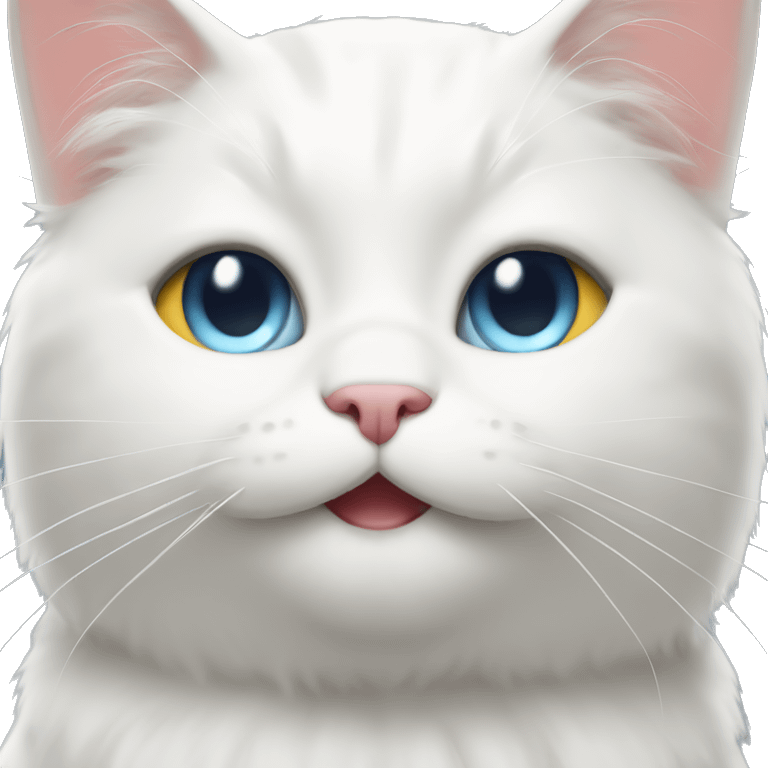 a white cat winking emoji