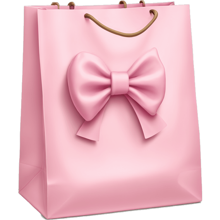 light pink shopping bag with bow emoji