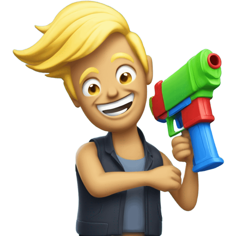 trump with watergun emoji