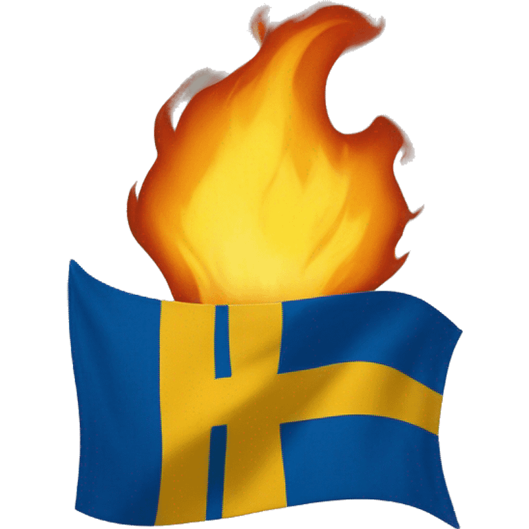 Swedish flag on fire emoji