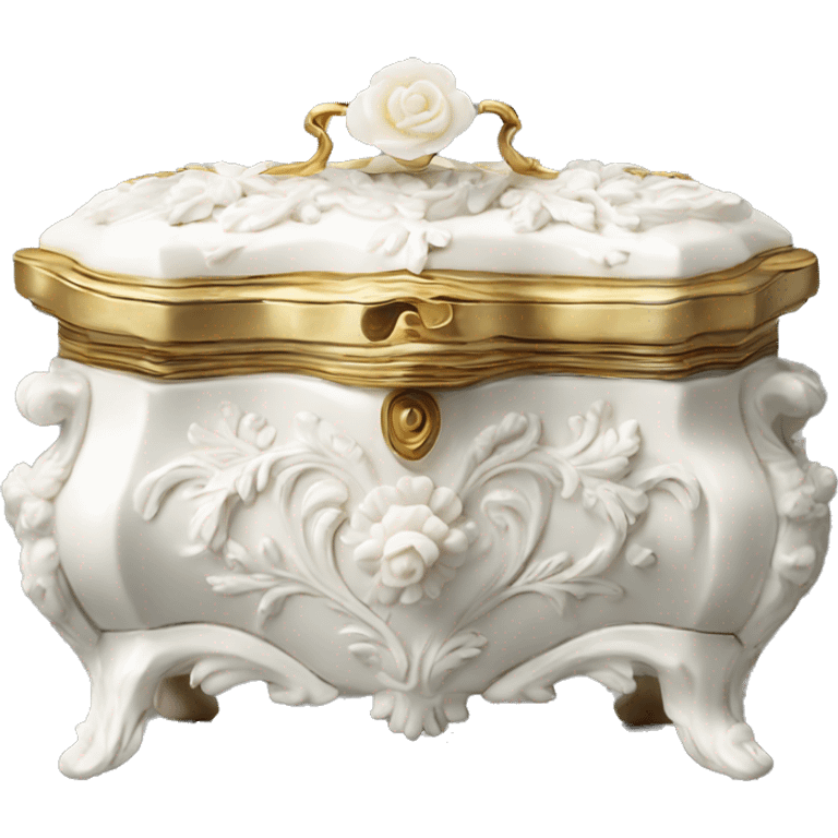 Vintage rococo white jewelry box emoji